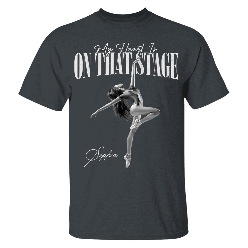 My Heart Is On That Stage - Washed Tee Retro Bootleg Shirt For Dance, Ballet Family Vrs2 A2110 Hv01