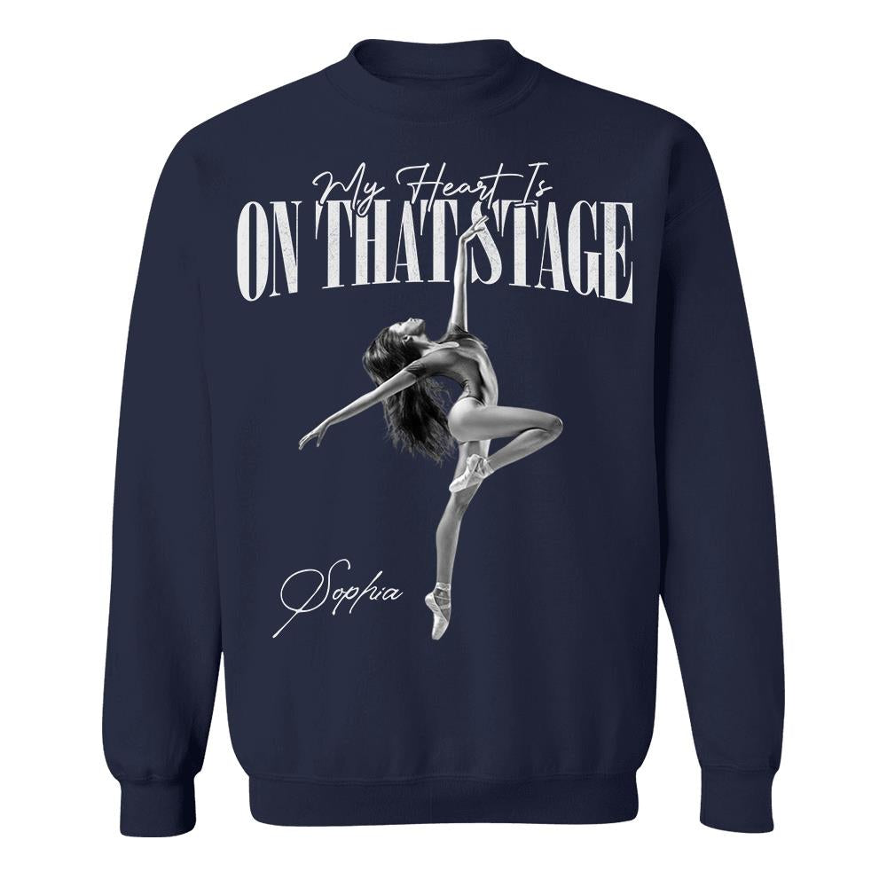 My Heart Is On That Stage - Washed Tee Retro Bootleg Shirt For Dance, Ballet Family Vrs2 A2110 Hv01