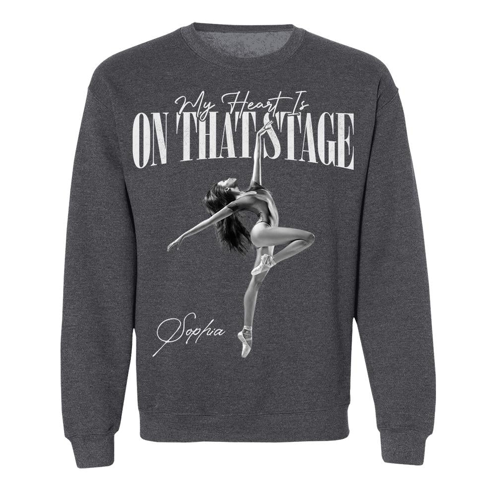 My Heart Is On That Stage - Washed Tee Retro Bootleg Shirt For Dance, Ballet Family Vrs2 A2110 Hv01