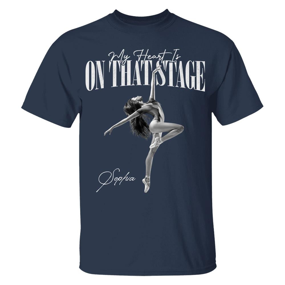 My Heart Is On That Stage - Washed Tee Retro Bootleg Shirt For Dance, Ballet Family Vrs2 A2110 Hv01