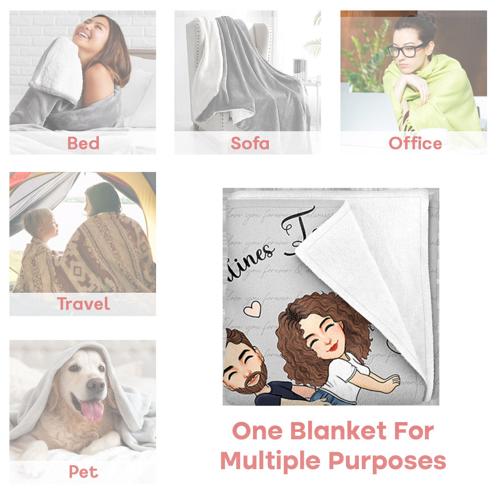 Our First Valentines Together Naughty Couple - Personalized Fleece Blanket, Sherpa Blanket Pa00