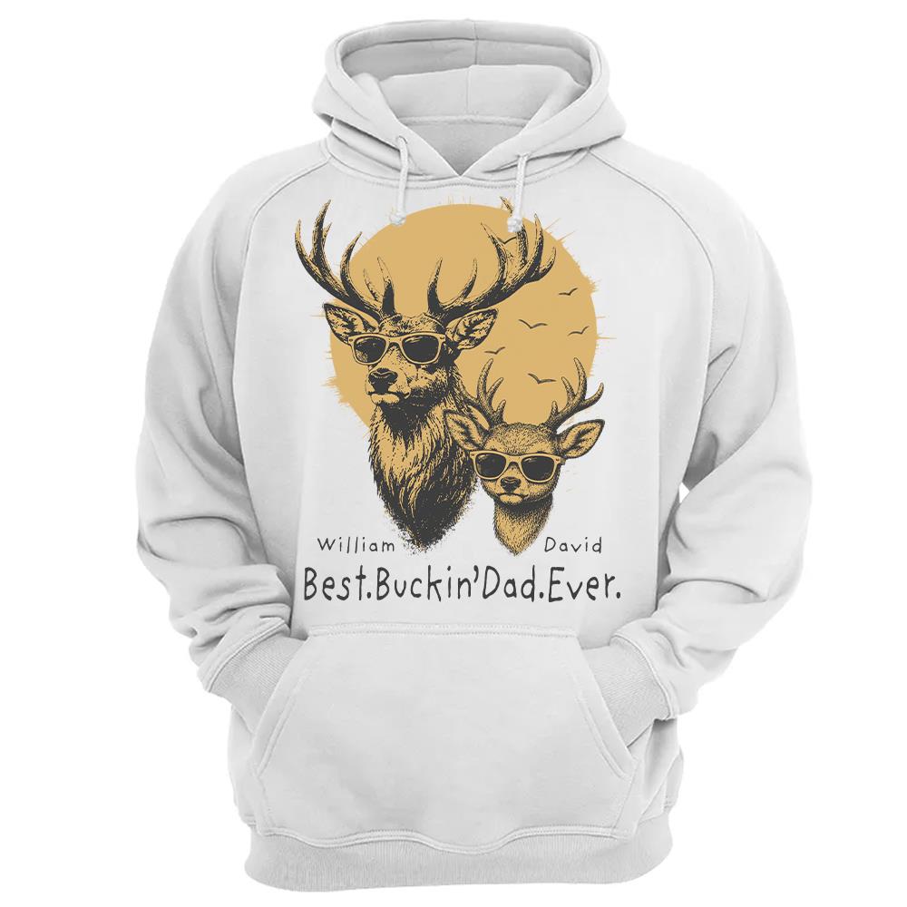 Personalized Best Buckin' Dad Ever T-Shirt Father Day Gifts for Dad Funny Papa Tshirt Cool Daddy Hunting Tee Vr2 Hv01