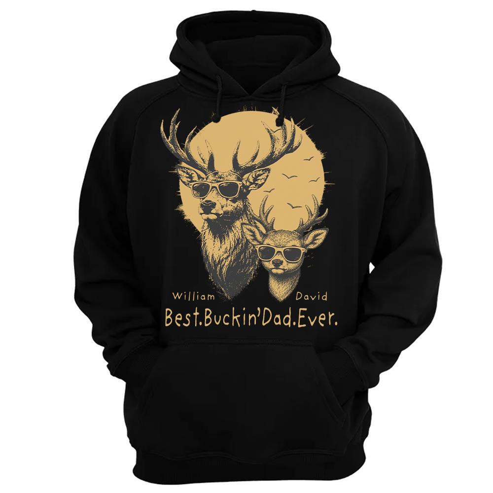 Personalized Best Buckin' Dad Ever T-Shirt Father Day Gifts for Dad Funny Papa Tshirt Cool Daddy Hunting Tee Vr2 Hv01
