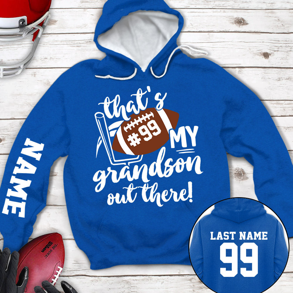 Personalized Shirt That's My Son Out There All Over Print Shirt For Football Mom Dad Football Family Game Day Shirt H2511