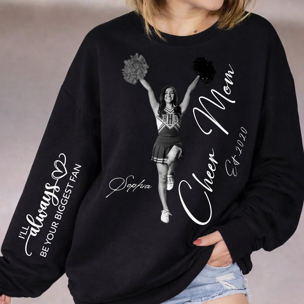 Cheer Mom -I'll Always Be Your Biggest Fan - Washed Tee Retro Bootleg Shirt For Cheerleading Na02
