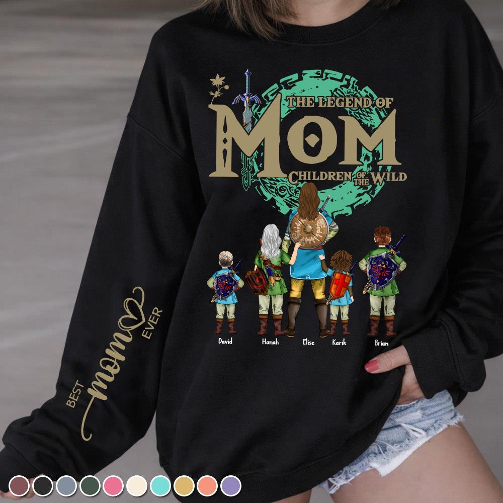 Custom The Legend of Mom Children Of The Wild Shirt - Best Mom Ever - Mother's Day 2026 Personalized Shirt Vr2 Na02 Nh00