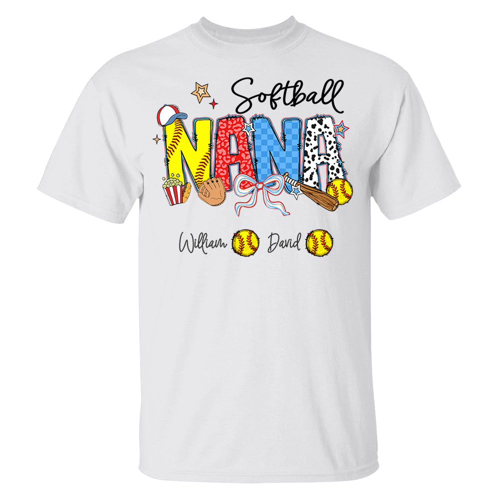 Softball Mama - Personalized Shirt Gift For Grandma