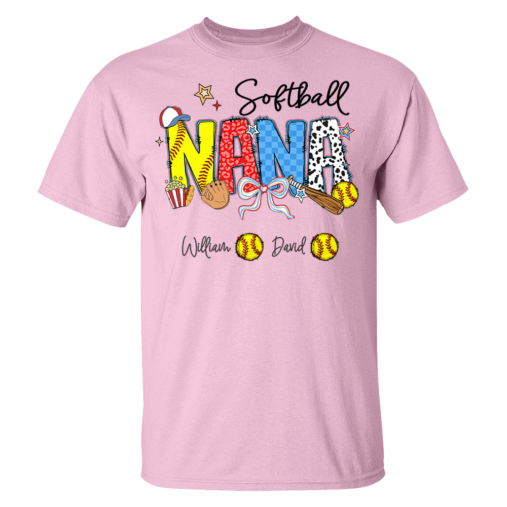 Softball Mama - Personalized Shirt Gift For Grandma