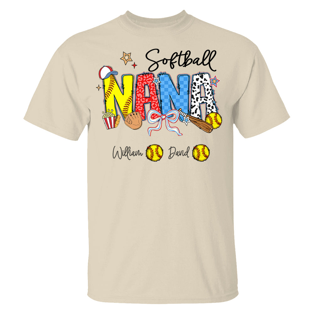 Softball Mama - Personalized Shirt Gift For Grandma
