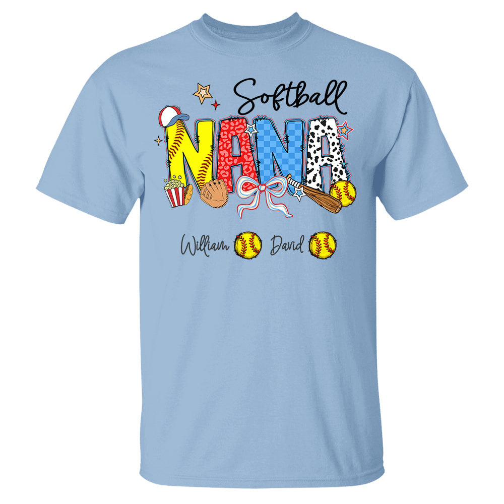 Softball Mama - Personalized Shirt Gift For Grandma
