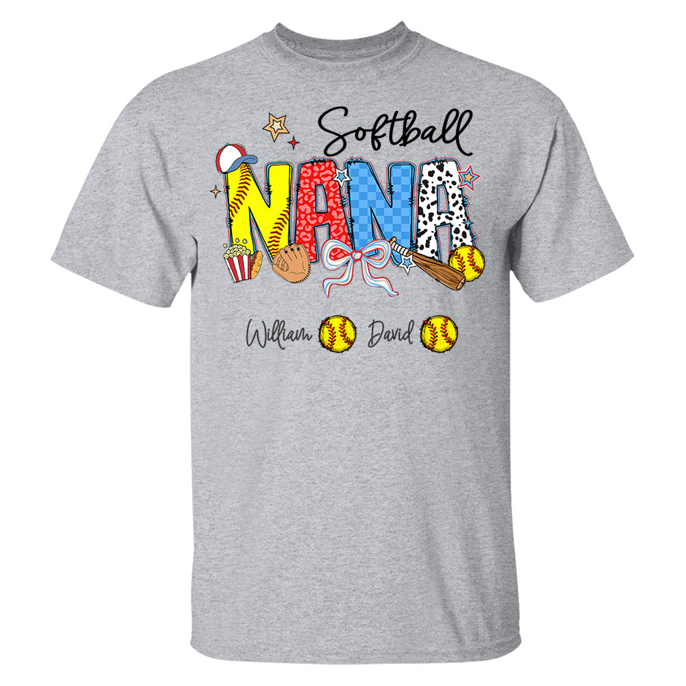 Softball Mama - Personalized Shirt Gift For Grandma