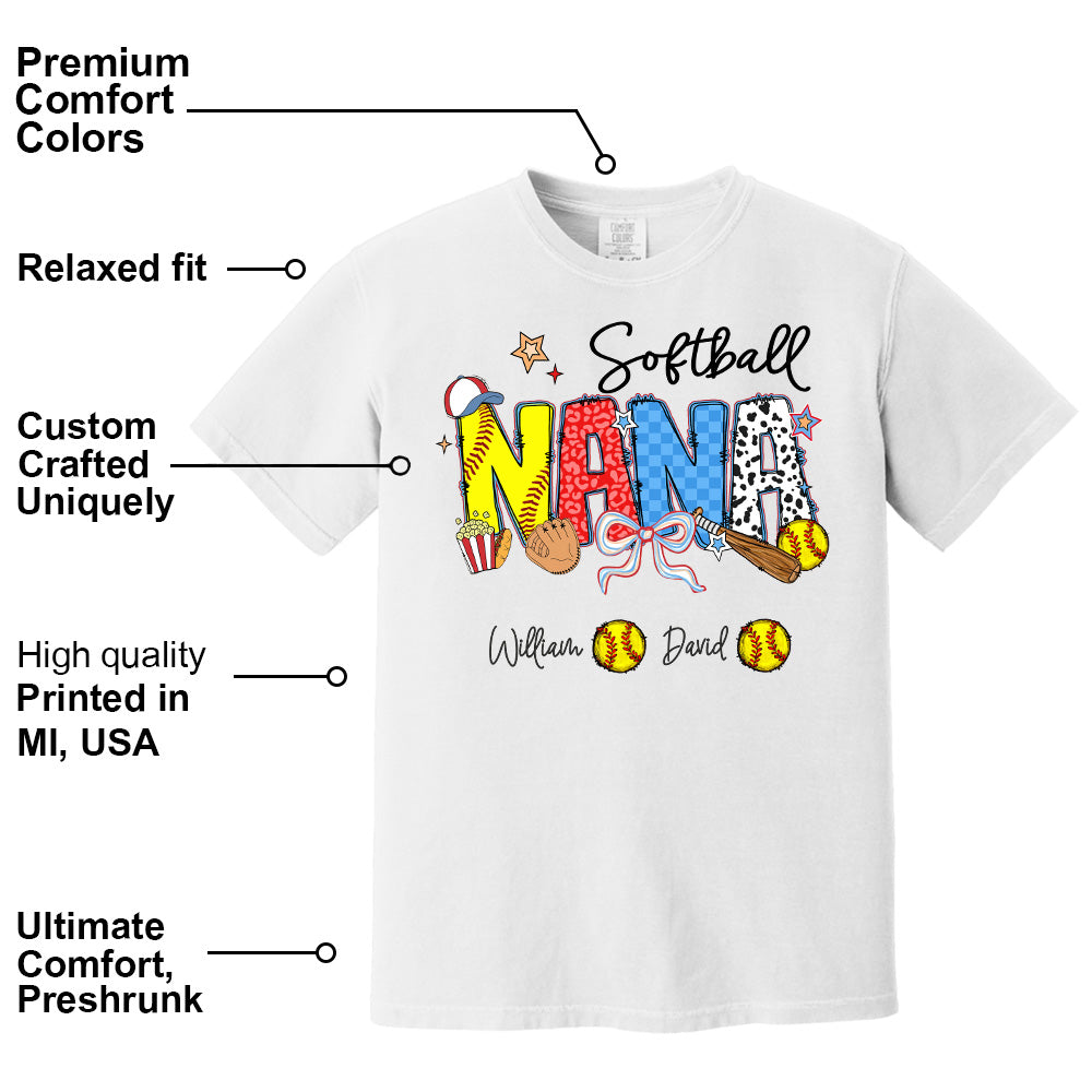 Softball Mama - Personalized Shirt Gift For Grandma