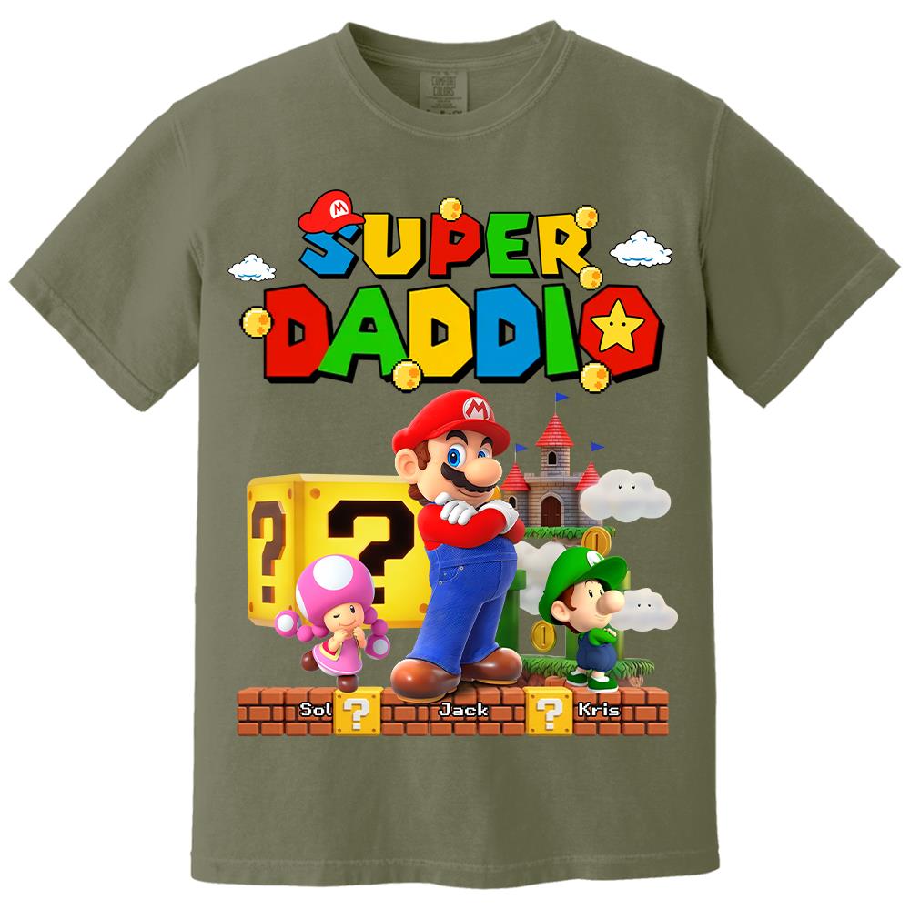 Best Dad Ever Super Daddio, Personalized Daddio Shirt Custom Kids Name, Gift For Dad, Gift For Father's Day Vr2 MI209 Hv01
