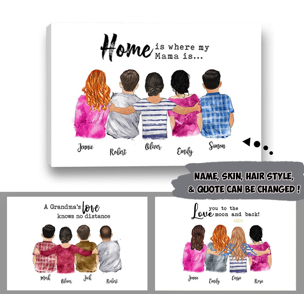 Home Is Where My Mama Is Personalized Poster Canvas Gift For Mom