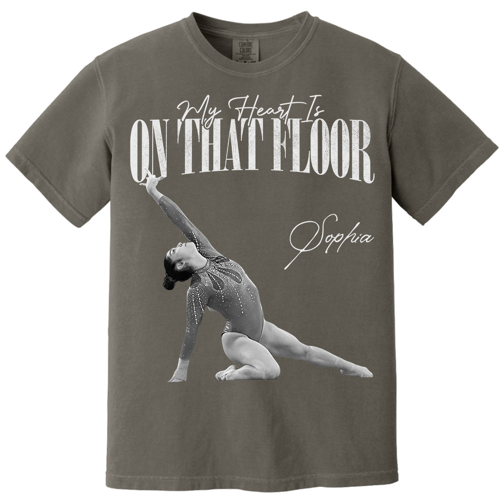 My Heart Is On That Floor - Washed Tee Retro Bootleg Shirt For Gymnast A2110 Li29