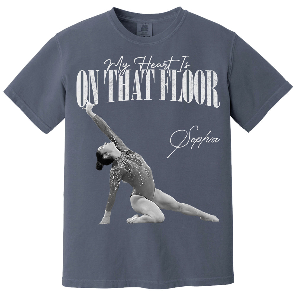 My Heart Is On That Floor - Washed Tee Retro Bootleg Shirt For Gymnast A2110 Li29