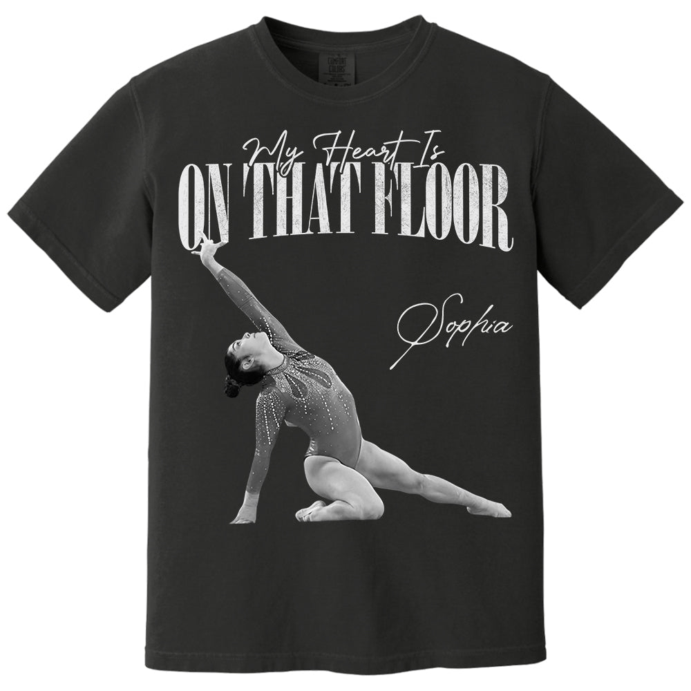 My Heart Is On That Floor - Washed Tee Retro Bootleg Shirt For Gymnast A2110 Li29