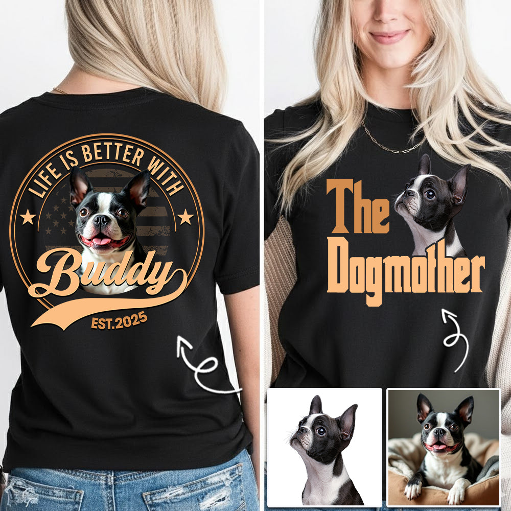 The Dog Father, Personalized Custom Photo Dog Dad Mom Shirt, Gift For Dog Lover T1807 Li29