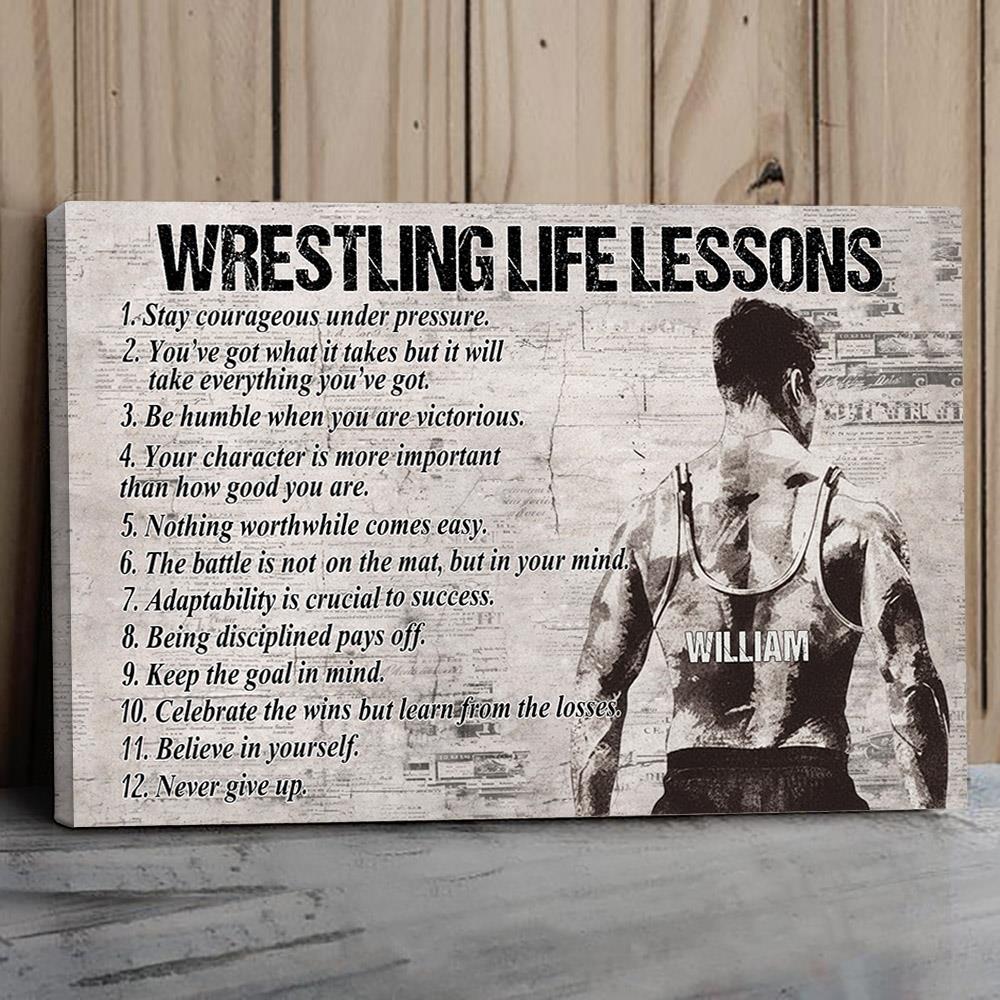 Personalized Wrestling Poster - Custom Photos And Names For Basketball Players NA04
