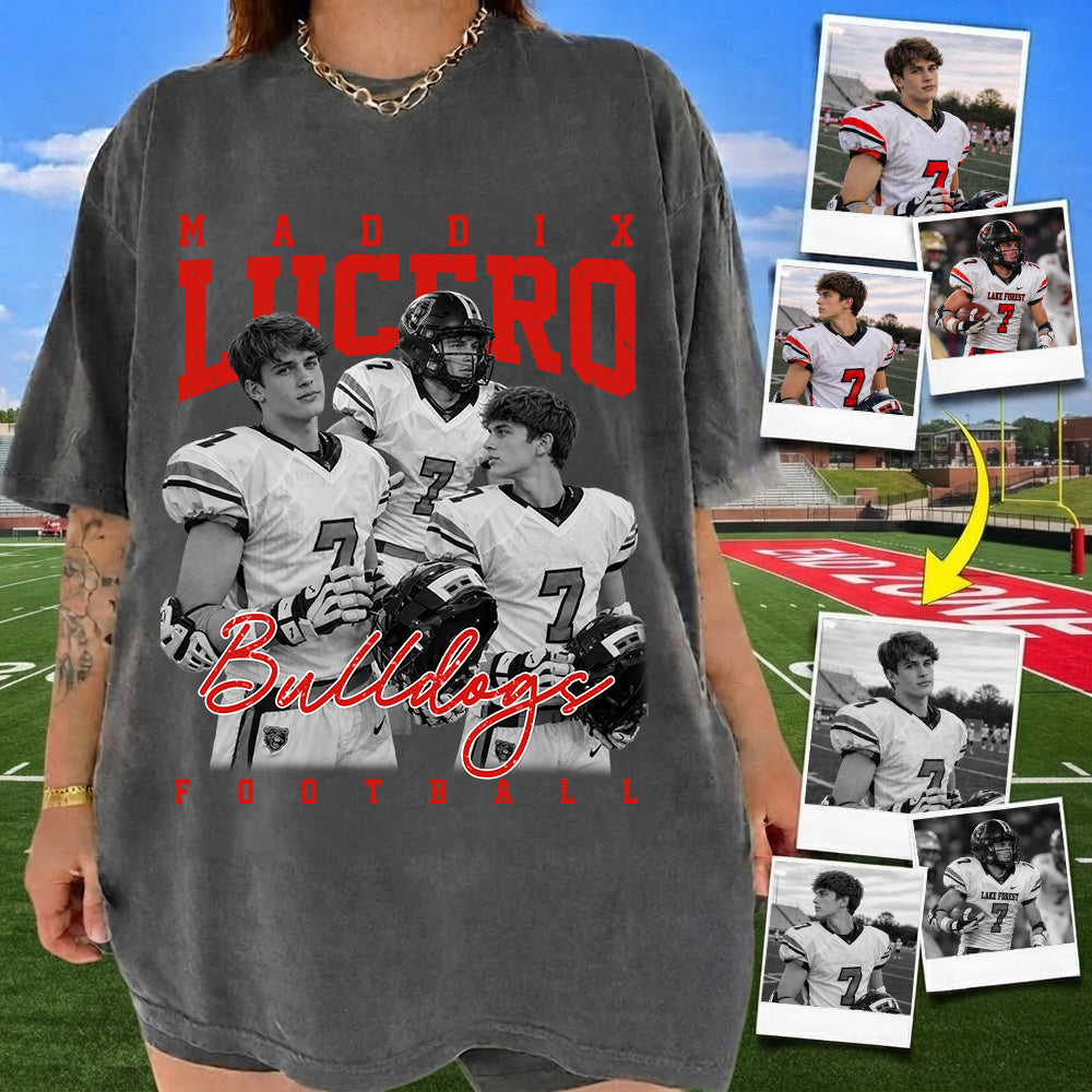 Personalized Washed Tee Retro Bootleg Shirt For Football Players NA04 T24