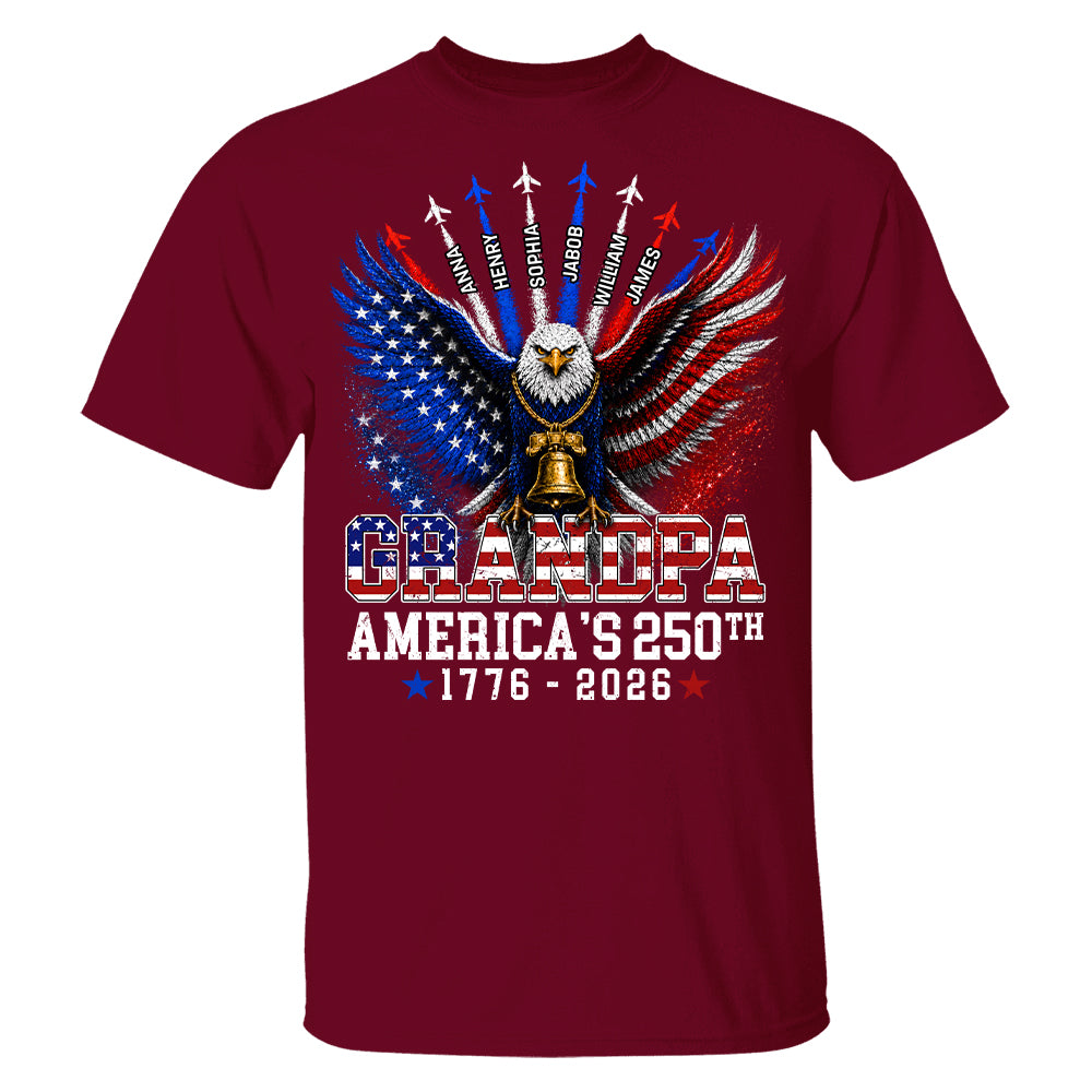 Grandpa America's 250th Anniversary - Personalized Shirt - Patriotic Gift For Dad, Grandpa T1807 Hv01
