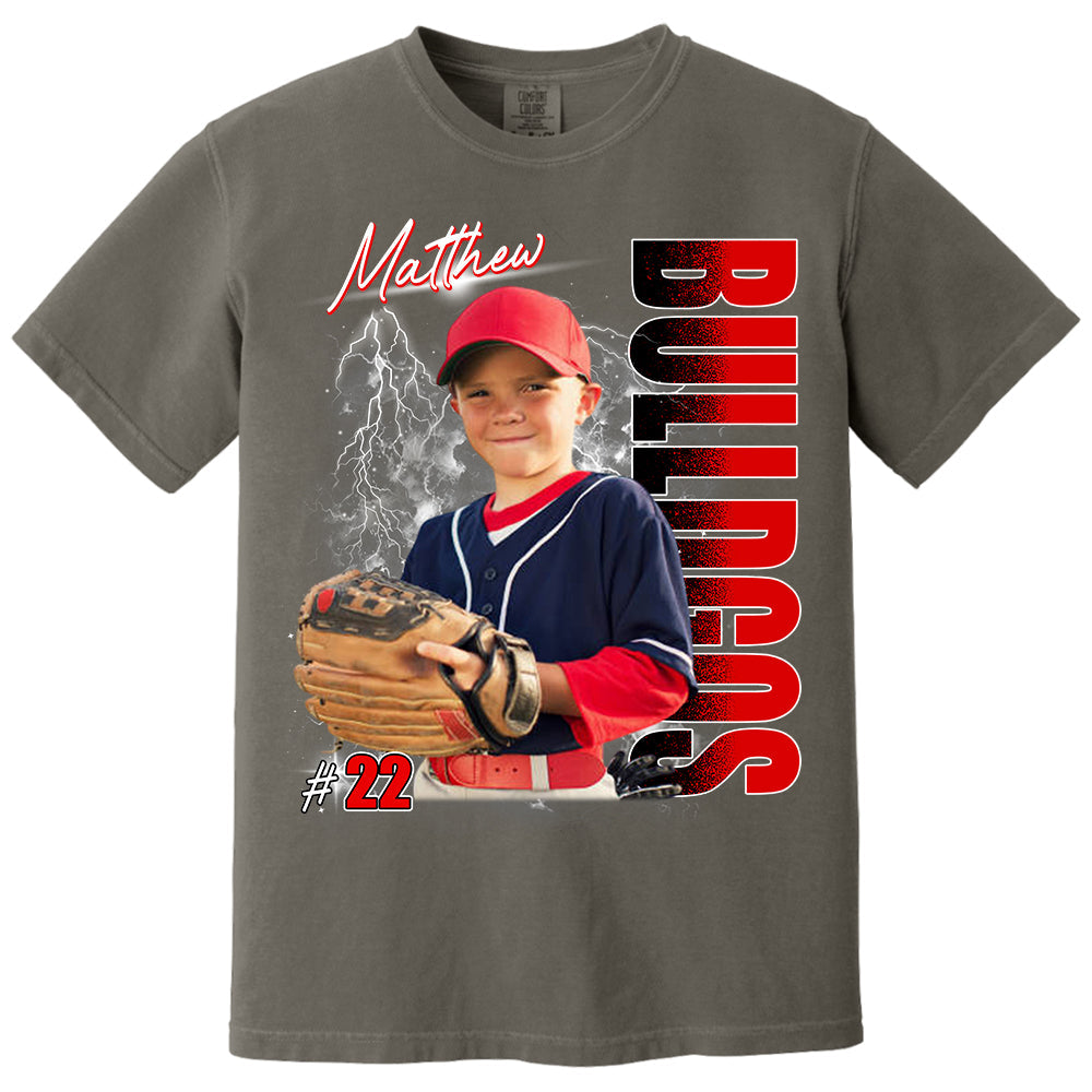 Custom Photo Baseball Player Shirt - Personalized Team Name School Name Bootleg Shirt Vr2 Na02