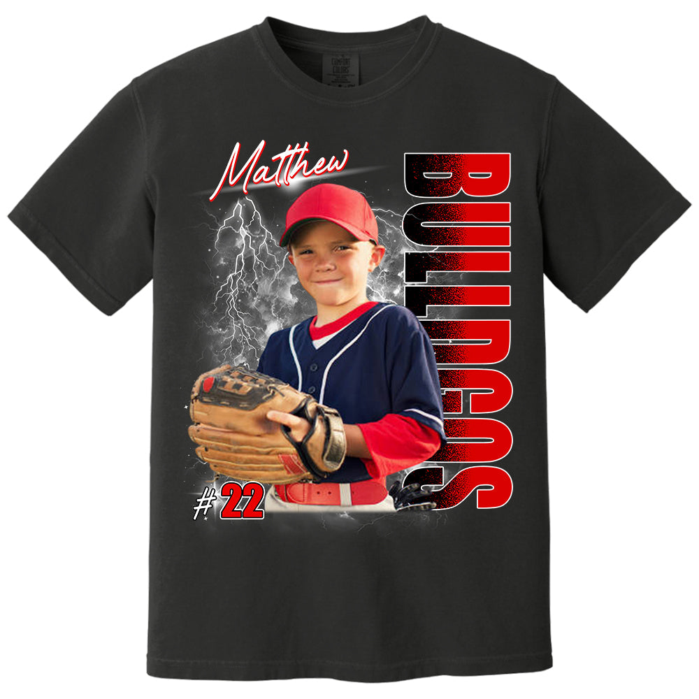 Custom Photo Baseball Player Shirt - Personalized Team Name School Name Bootleg Shirt Vr2 Na02