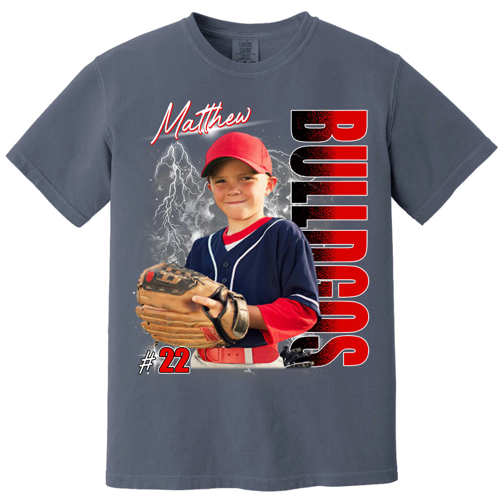 Custom Photo Baseball Player Shirt - Personalized Team Name School Name Bootleg Shirt Vr2 Na02
