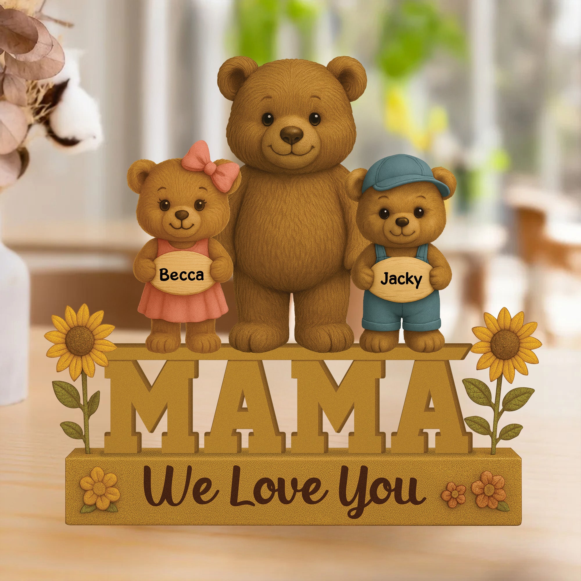 Mama I Love You, Personalized Mother's Day Gift, Custom Shaped Acrylic Plaque A2110 Tu20