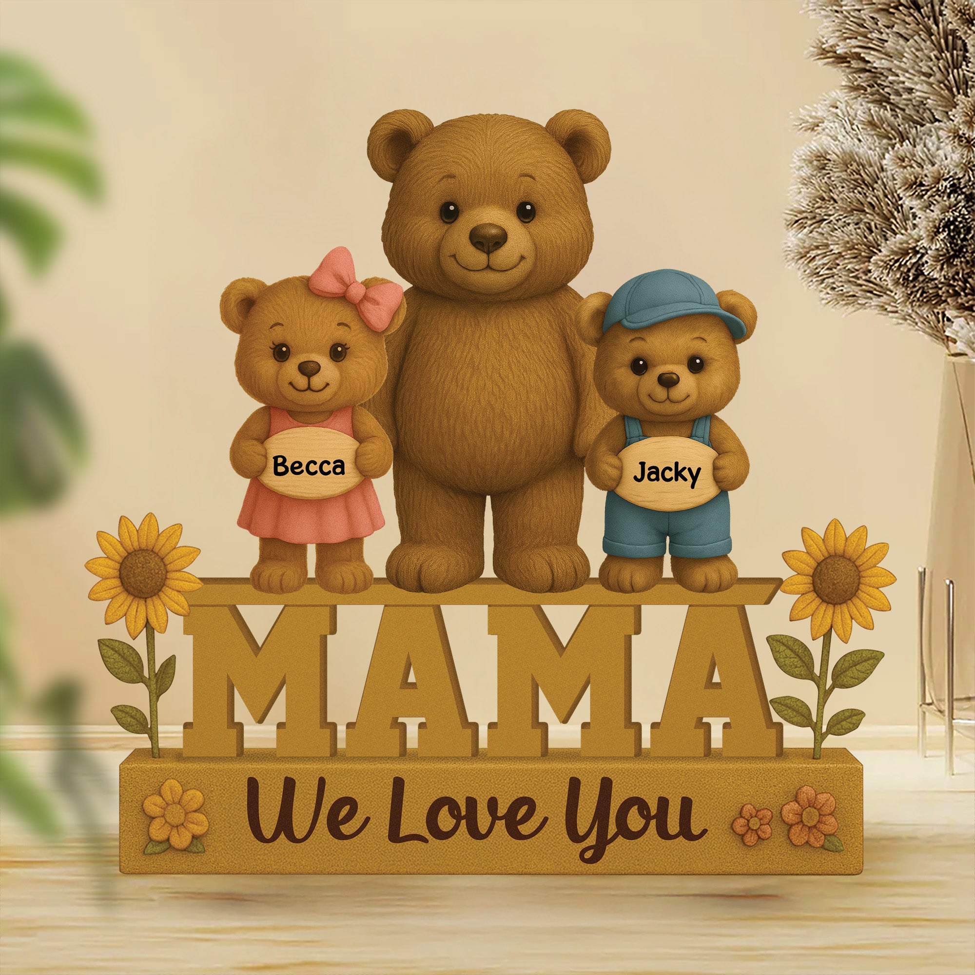 Mama I Love You, Personalized Mother's Day Gift, Custom Shaped Acrylic Plaque A2110 Tu20