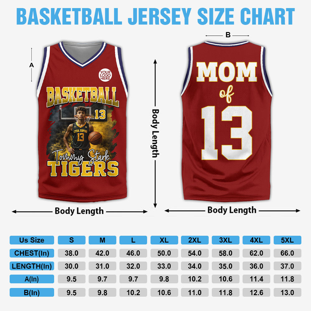 Personalized Basketball Jersey, Custom Photo And Team Name For Basketball Mom Sport Family T1807 Pt99