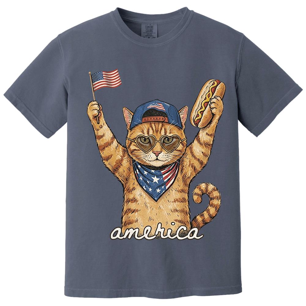 Custom Photo Pet, Patriotic Cat Shirt, Cat Lover Gift, 4th Of July Shirt, America Tee, Independence Day Graphic Nh00