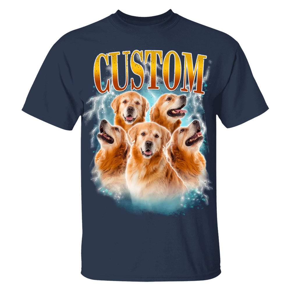 Custom Comfort Colors Vintage Bootleg Pet Shirt Pet Photo + Name Custom Dog Portrait Personalized Shirt Custom T Shirts Cat Shirt 90's Tee