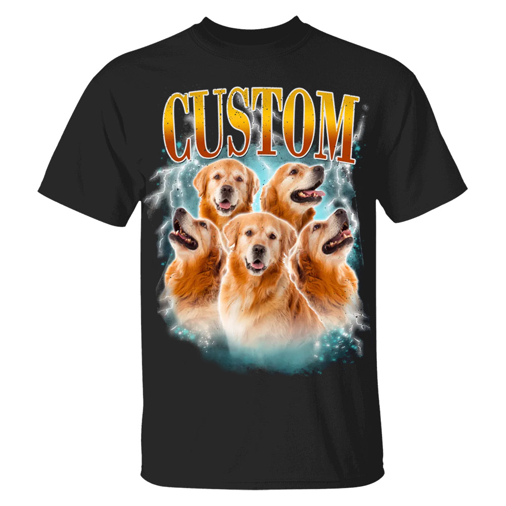 Custom Comfort Colors Vintage Bootleg Pet Shirt Pet Photo + Name Custom Dog Portrait Personalized Shirt Custom T Shirts Cat Shirt 90's Tee