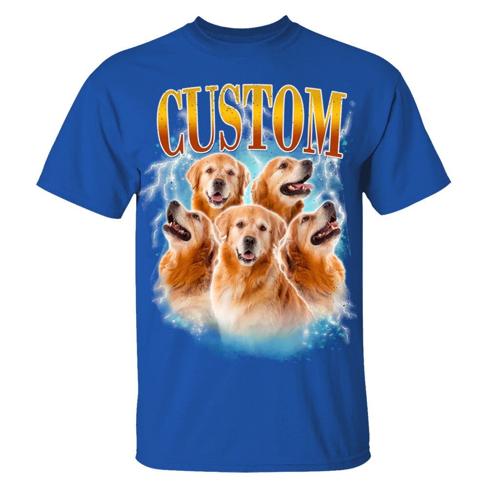 Custom Comfort Colors Vintage Bootleg Pet Shirt Pet Photo + Name Custom Dog Portrait Personalized Shirt Custom T Shirts Cat Shirt 90's Tee