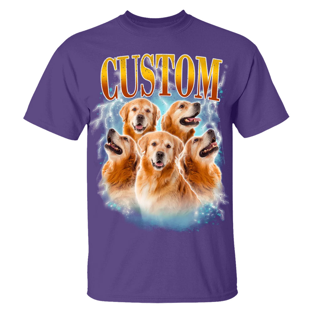 Custom Comfort Colors Vintage Bootleg Pet Shirt Pet Photo + Name Custom Dog Portrait Personalized Shirt Custom T Shirts Cat Shirt 90's Tee