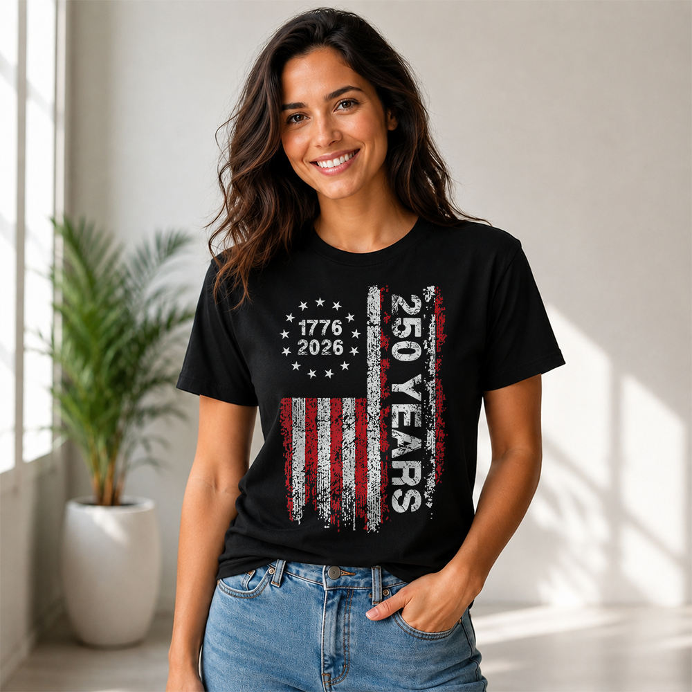 America 250th Anniversary Freedom T-Shirt, Independence Day Patriotic USA Tee Hv01