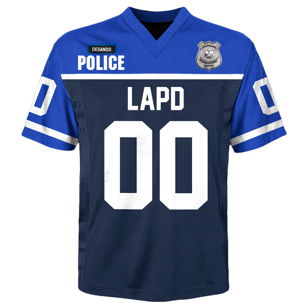 Personalized Police Uniform Football Jersey Custom Name Dept Name Number H2511