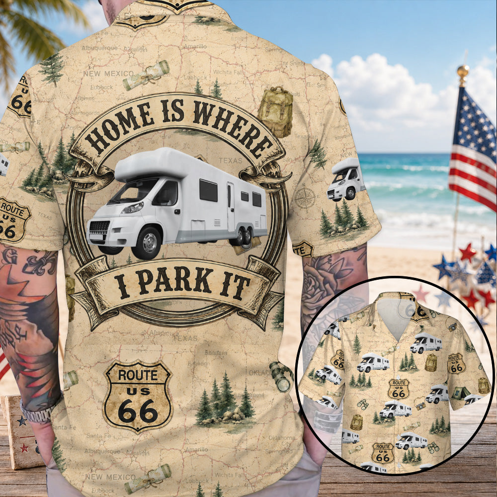 Home is Where I Park It, Personalized Camping Car Photo Hawaiian Shirt, Gift For Camping Lovers Friends Family MI209 Nh00