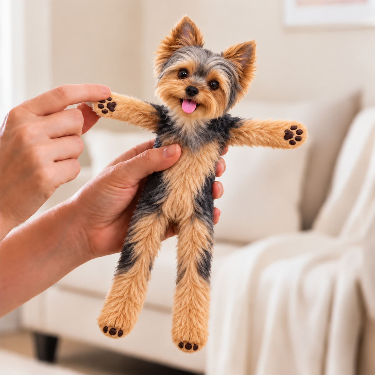 Personalized Yorkshire Terrier Photo Pet Squishy Toy Poseable Plush Doll, Funny Gift For Dog Mom, Dad, Pet Lover T1807 T24 TL06