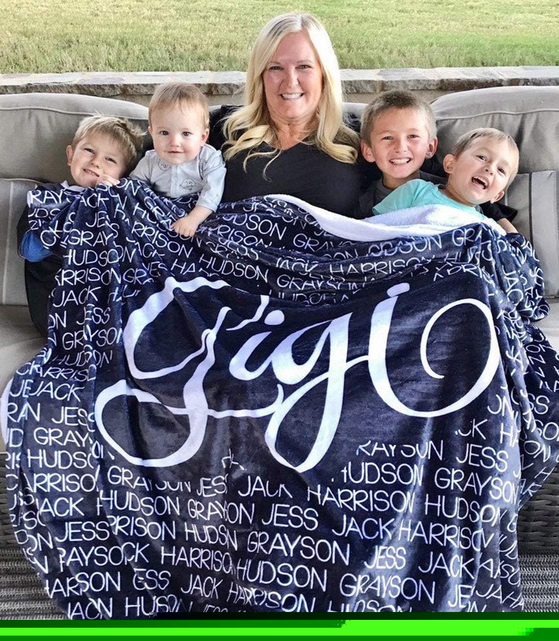 Personalized Grandma With Grandkids Names Blanket Gift For Grandma