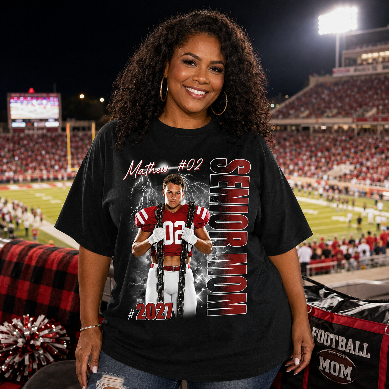 Personalized Senior Mom Shirt, Custom Photo Sports Mom Shirt For Game Day Shirt T1807 T24