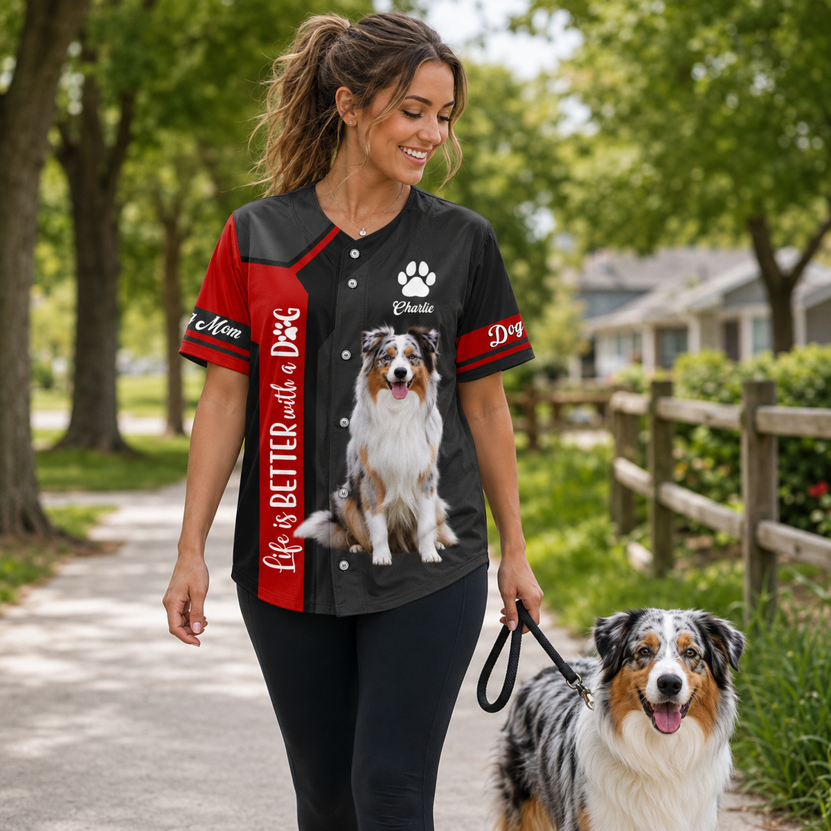 Life Is Better With A Dog, Personalized Baseball Jersey, Custom Photo Dog Mom Dog Dad Shirt, Gift For Dog Lover T1807