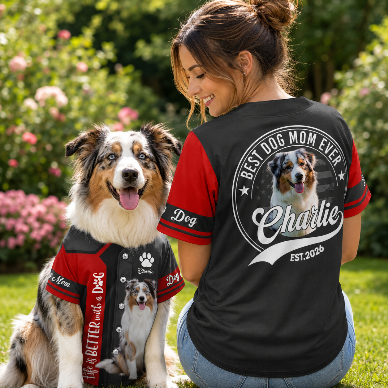 Life Is Better With A Dog, Personalized Baseball Jersey, Custom Photo Dog Mom Dog Dad Shirt, Gift For Dog Lover T1807
