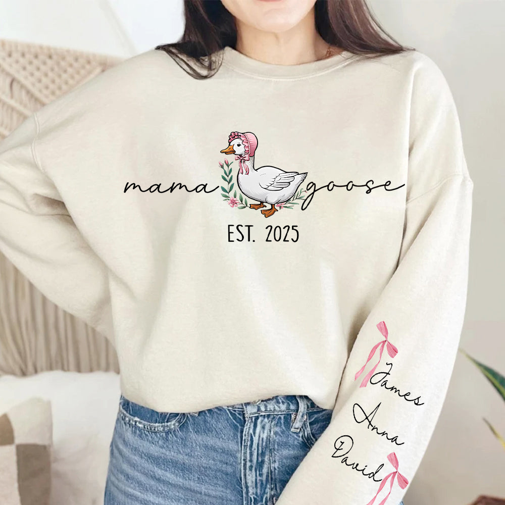 Mama Goose, Mama Silly Goose - Personalized Vintage Mama Goose Shirt