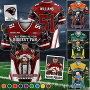 I Will Always Be Your Biggest Fan Custom Photo All Over Print Football Jersey For Football Mom Mama Sport Family H2511