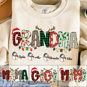 Grandma Sweatshirt, Custom Grandkids Name Shirt, Christmas Grandma Shirt, Christmas Shirt, Christmas Sweatshirt, Christmas Gift For Grandma