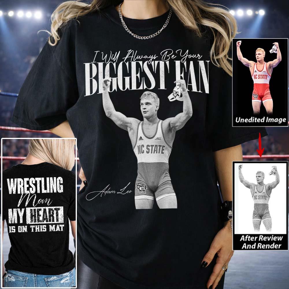 My Heart Is On That Mat - Personalized Shirt For Wrestling Family NA04