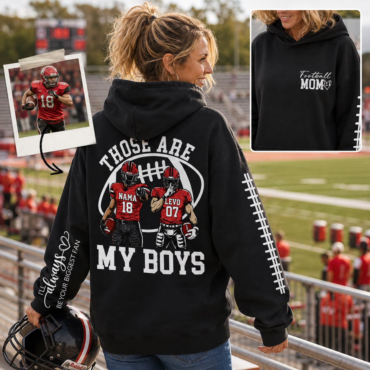 Personalized Football Mom Shirt, Those Are My Boy Sweatshirt, Football Kids Game Day Tee Na02 T24