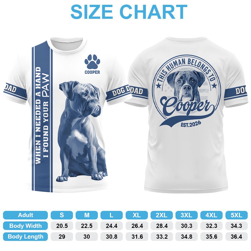 When Needed A Hand I Found Your Paw - Personalized Dog Dad Mom Shirt - Custom Photo Gift For Dog Lovers T1807